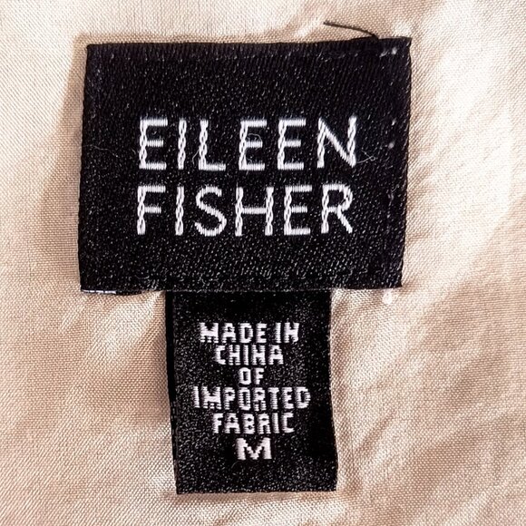 Eileen Fisher Ivory Silk Metallic Thread Jacket - Picture 5 of 7